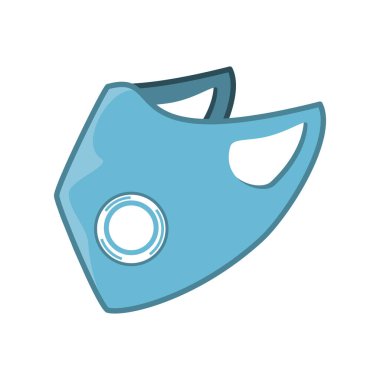 Beyaz arka planda anti-sıvı kumaş tıbbi maske