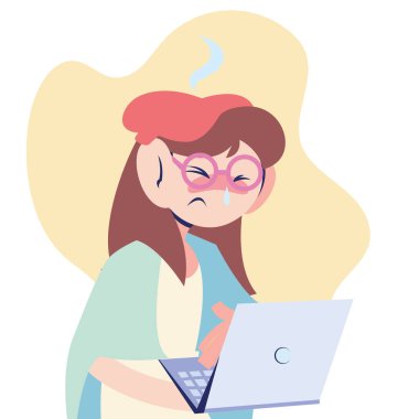 Hasta kadın Compunter 'da çalışıyor.