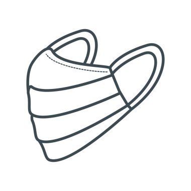 Beyaz arka planda tıbbi yüz maskesi