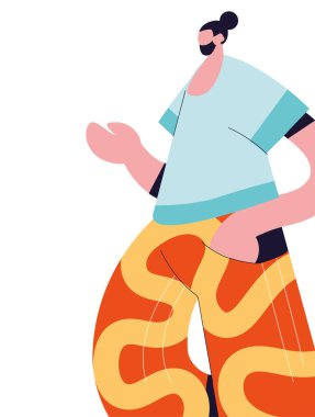 Günlük kıyafet vektör tasarımlı şehir adamı karikatürü