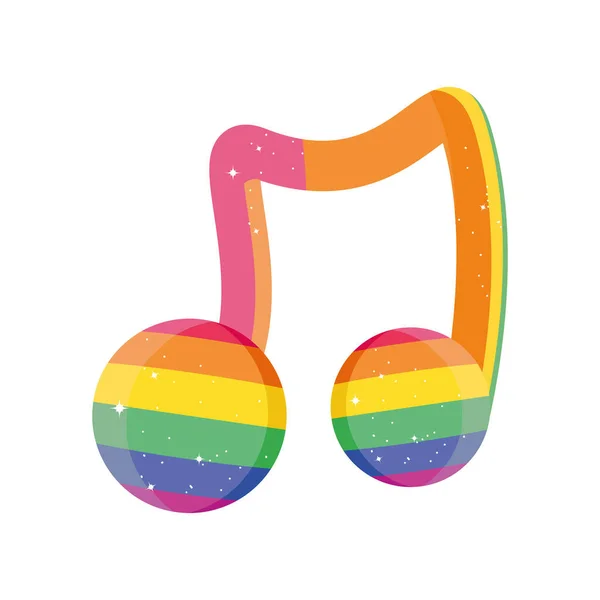 Gay orgullo música símbolo en blanco fondo — Vector de stock