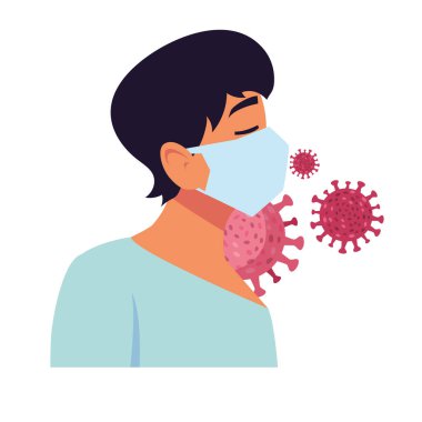 Maske vektör tasarımlı adam