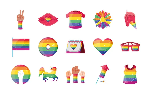 Set di icone gay pride — Vettoriale Stock