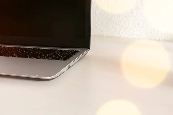 Banner Van Werkruimte Met Laptop Werk Vanuit Huis Tijdens Quarantaine — Stockfoto