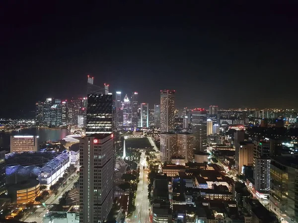Singapore Skyline Night — Stock Photo, Image