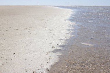 Costa Calma beach, mavi açık lagün inanılmaz görünümünü. Playa Barca, Fuerteventura, Kanarya Adaları, İspanya