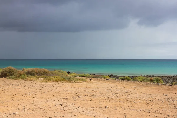 Fondo marino. Horizonte Atlántico. Paisaje espacial, vista panorámica. Fuerteventura, Islas Canarias, España — Foto de Stock