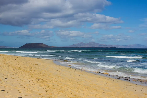 Fondo marino. Horizonte Atlántico. Paisaje espacial, vista panorámica. Fuerteventura, Islas Canarias, España — Foto de Stock