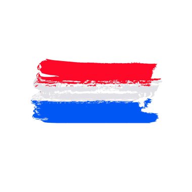 Hollanda, fırça konturu arka plan bayrak. Hollanda suluboya bayrağı