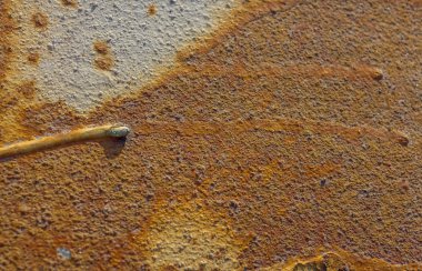 Paslı arka plan. Eski metal Köprüsü. Pas kaba tasarım