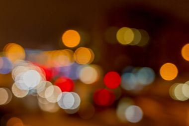gece ışık trafik sıkışıklığı Vintage renk bokeh