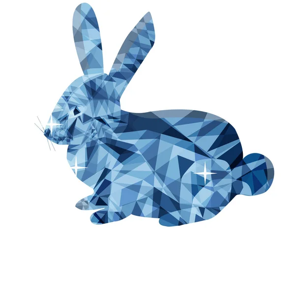 Lapin Style Polygone Low Poly Pour Cartes Pâques Logo Emblème — Image vectorielle