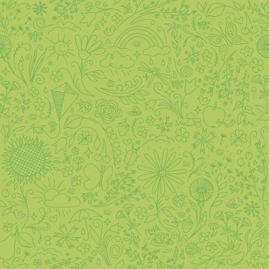 Yaz teması üzerine desen çizimi