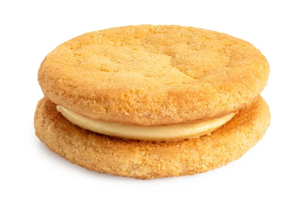 Хрустке вершкове вівсяне печиво з ванільною начинкою . — стокове фото