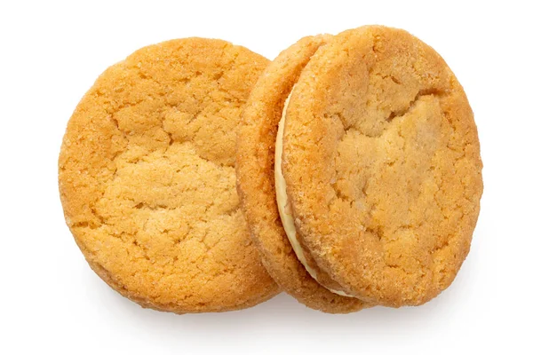 Galletas crujientes de avena con relleno de vainilla . — Foto de Stock