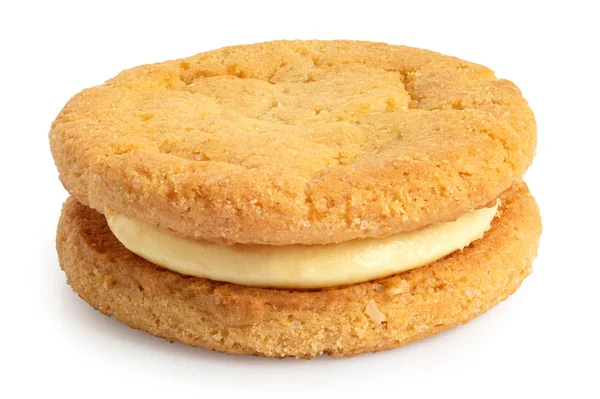 Crunchy cream oat biscuit with vanilla filling. — Stock Photo, Image