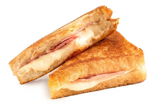 Kaas en ham geroosterde sandwich. — Stockfoto