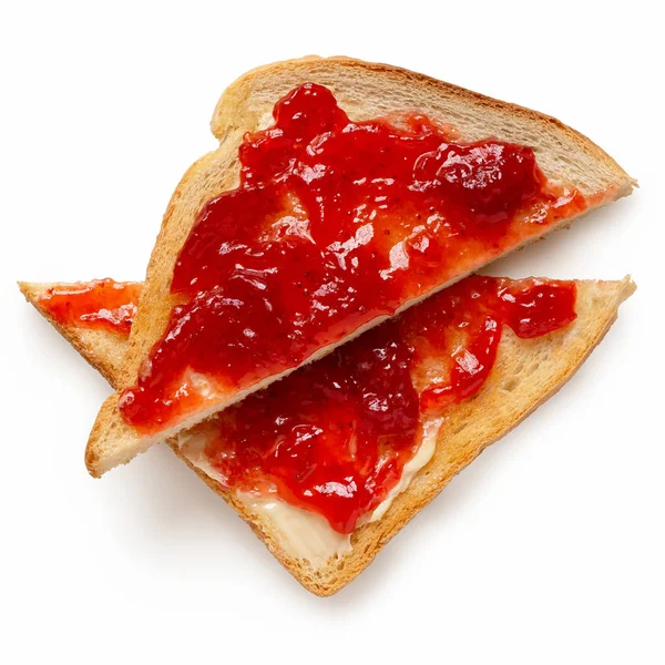 Toast with butter and jam. — Stock Photo, Image