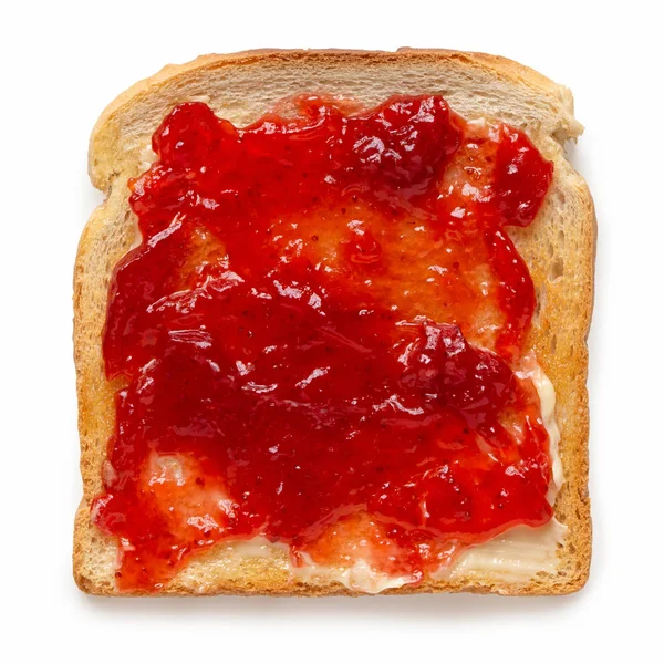 Toast with butter and jam. — Stock Photo, Image