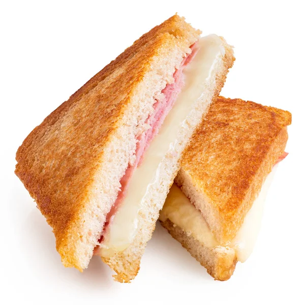 Formaggio e prosciutto tostato sandwich . — Foto Stock