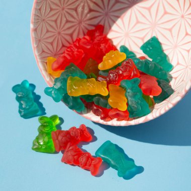 Renkli jelibon şekerli yaz zamanı konsepti