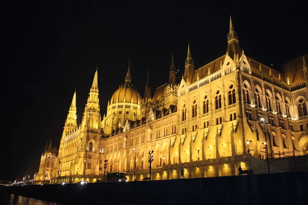 Magyarország Építészete Budapest Parlament Esténként — Stock Fotó