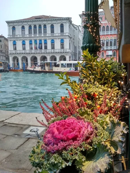 Цветы Венеции Итальянские Краски Гранд Канале — стоковое фото