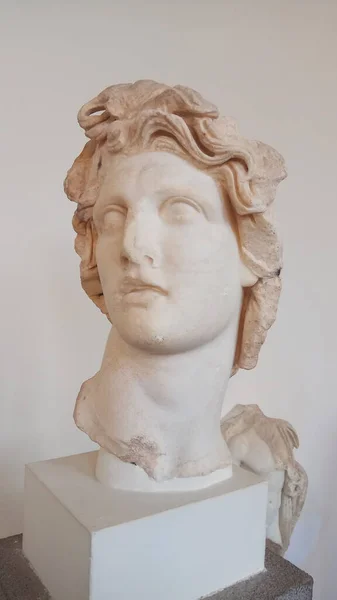Tanrı Helios Antika Kafası Adanın Başkenti Arkeoloji Müzesi — Stok fotoğraf