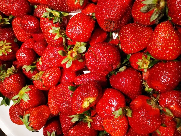 A lot of strawberries. Fruits of Greece. Berry from the shores of Hellas. Rhodes island in the summer.