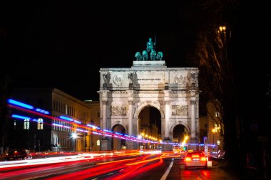 A long exposure of the Siegestor in Munich, Germany clipart