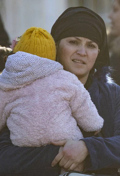 Februar 2020 Edirne Türkei Migranten Warten Der Türkisch Griechischen Grenze — Stockfoto