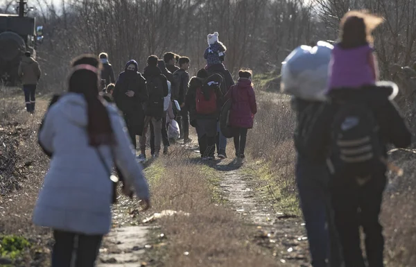 Mars 2020 Edirne Turkiet Migranter Till Turkiet Grekland Gränsen Pazarkule — Stockfoto