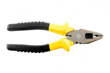 Yellow pliers  isolated in white clipart