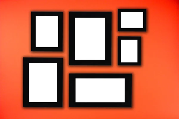 Kırmızı bir arka plan siyah fotoğraf çerçevesi