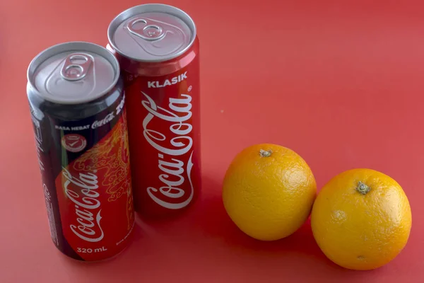 Kajang Malajsie Ledna 2017 Detailní Záběr Classic Plechovka Coca Cola — Stock fotografie