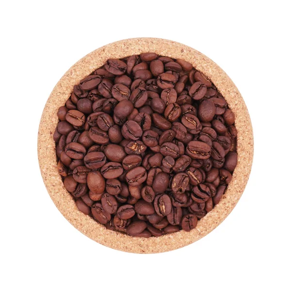 Кофейные Зерна Изолированы Белом Фоне Вид Сверху Средняя Высокая Легкая — стоковое фото