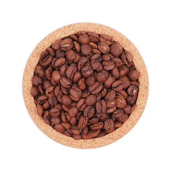 Coffee Beans Isolated White Background Top View Medium High Light — Stock Photo, Image