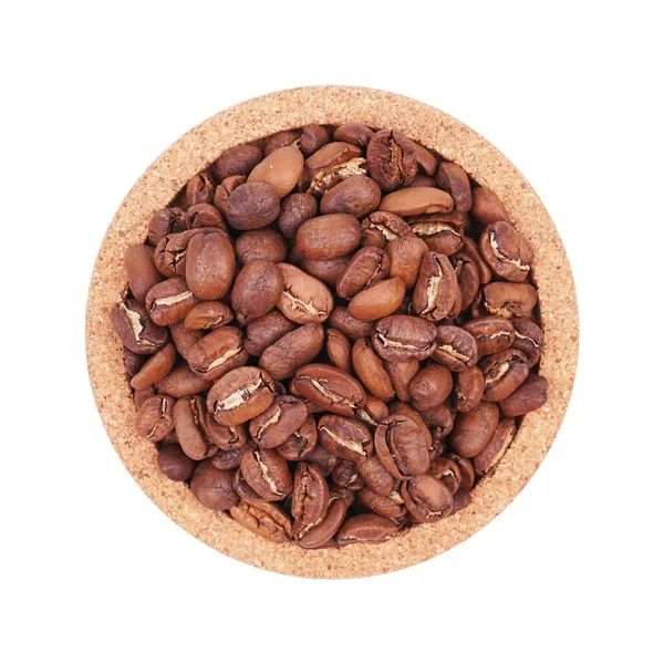 Ziarna Kawy Izolowane Białym Tle Widok Góry Średni Wysoki Lekki — Zdjęcie stockowe