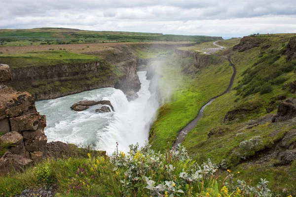 Gulfoss zakochuje się w Islandii — Zdjęcie stockowe