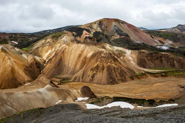 Renkli Landmanallaugar Dağları, Fajllabak rezerv — Stok fotoğraf