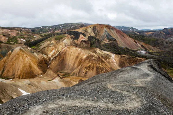 Colorido Landmanallaugar montanhas, no Fajllabak Natureza Rese — Fotografia de Stock