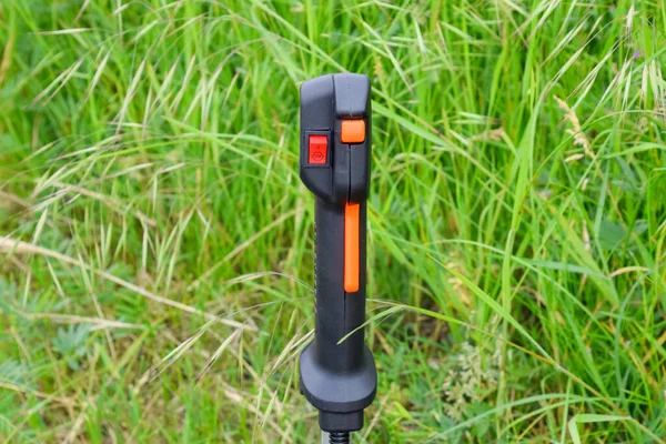 Knopf Mit Trimmer Steuerung Gasschneider Gerätesteuerung Trimergaskose Mit Einem Blatt — Stockfoto