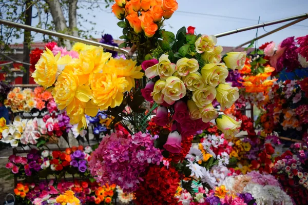 Лічильник Квітів Багато Різних Кольорів — стокове фото