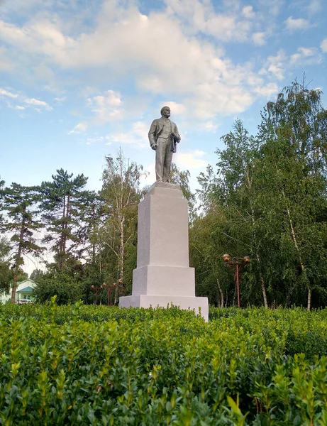 Памятник Ленину Пьедестале Парке Лидер Коммунизма — стоковое фото