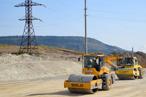 Taman Rusia Junio 2019 Rodillo Carretera Para Asaltar Calzada Rodillo — Foto de Stock