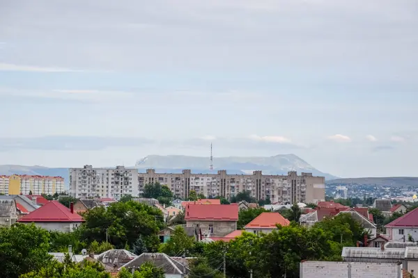 Крымские Пейзажи Езда Дорогам Крыма Пригороды Села Поля Тропы Крыма — стоковое фото