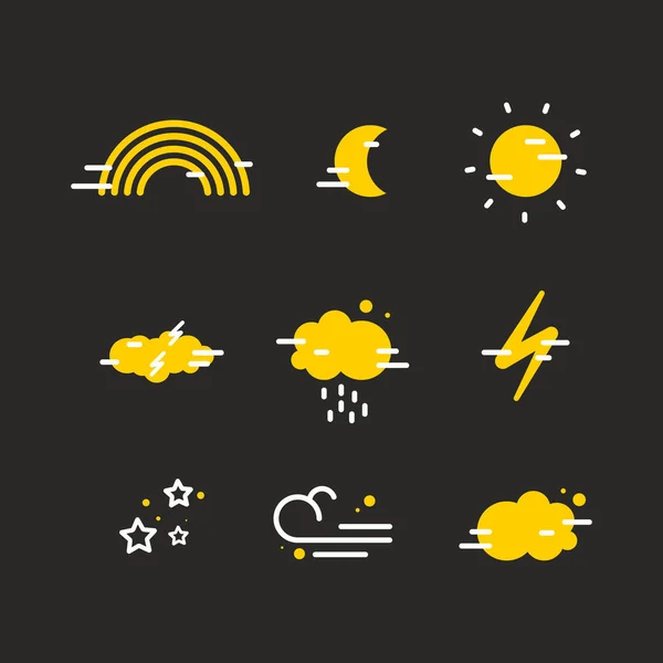Väder platt ikoner. — Stock vektor