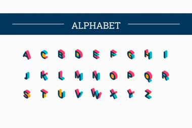 İzometrik vektör renk alfabesi