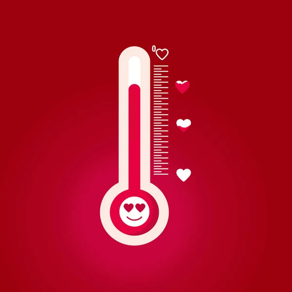 Vlakke temperatuur liefde / Valentijnsdag element vector illustratie — Stockvector