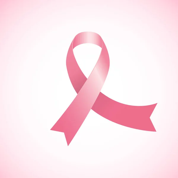 Cinta rosa, símbolo de conciencia del cáncer de mama — Vector de stock